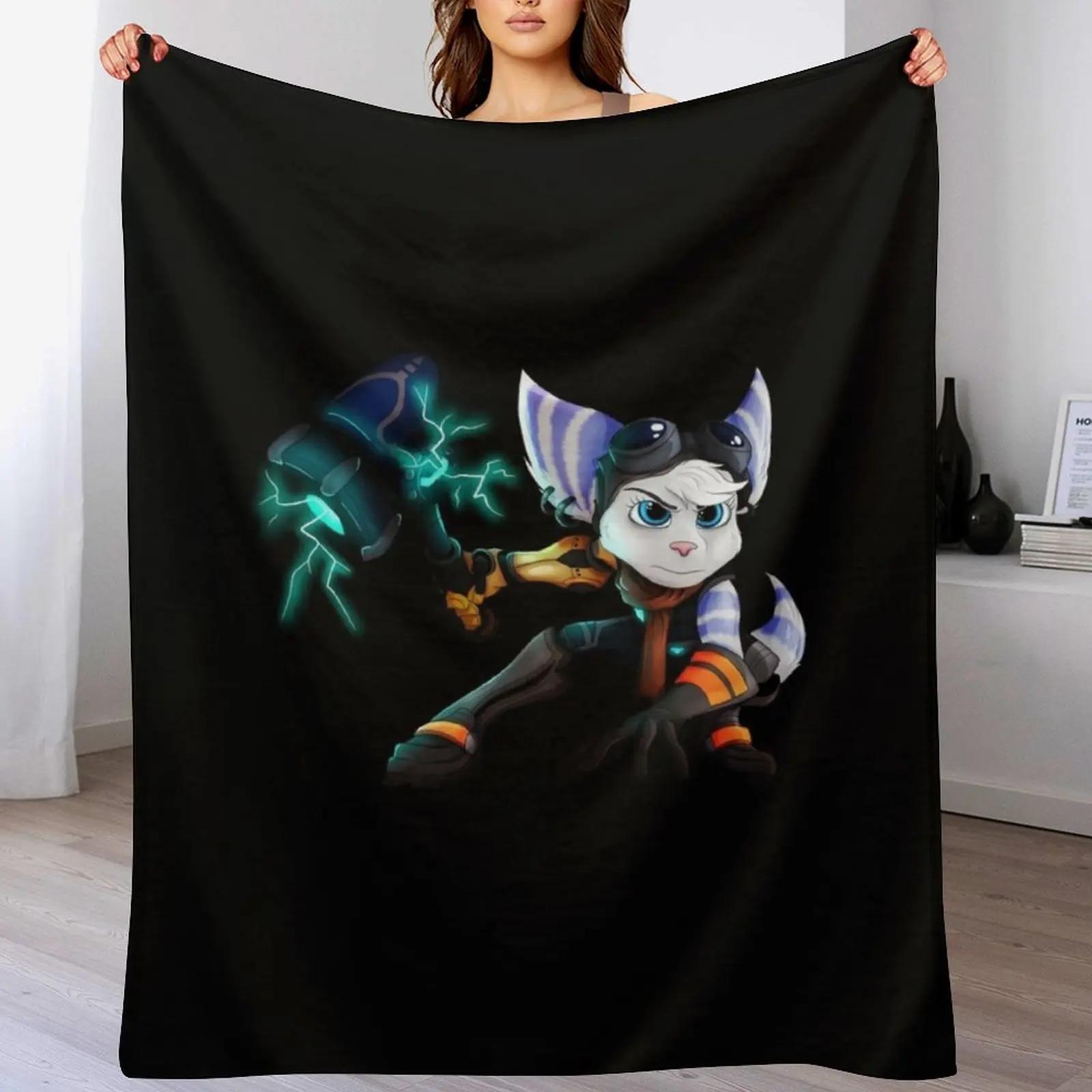 

Rivet Lombax Girl Rift Apart Throw Blanket Plush Fuzzy Cozy Blanket for Couch Sofa 102x76cm(40x30in)