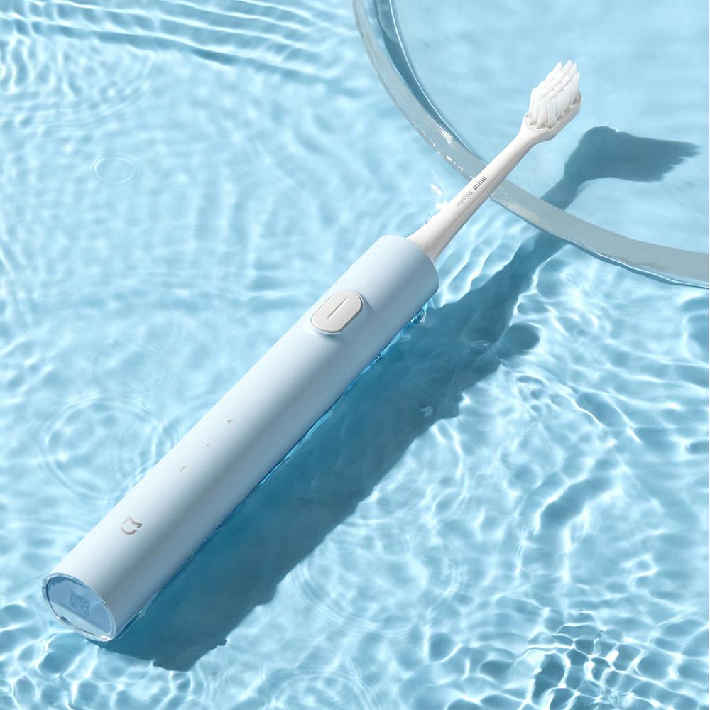 MIJIA T200/T200C Schall-Elektrische Zahnbürste, 2 Modi, 2 Bürstenköpfe, Aufhellende Zahnbürste, USB-C 25 Tage Akkulaufzeit, IPX7 Wasserdicht