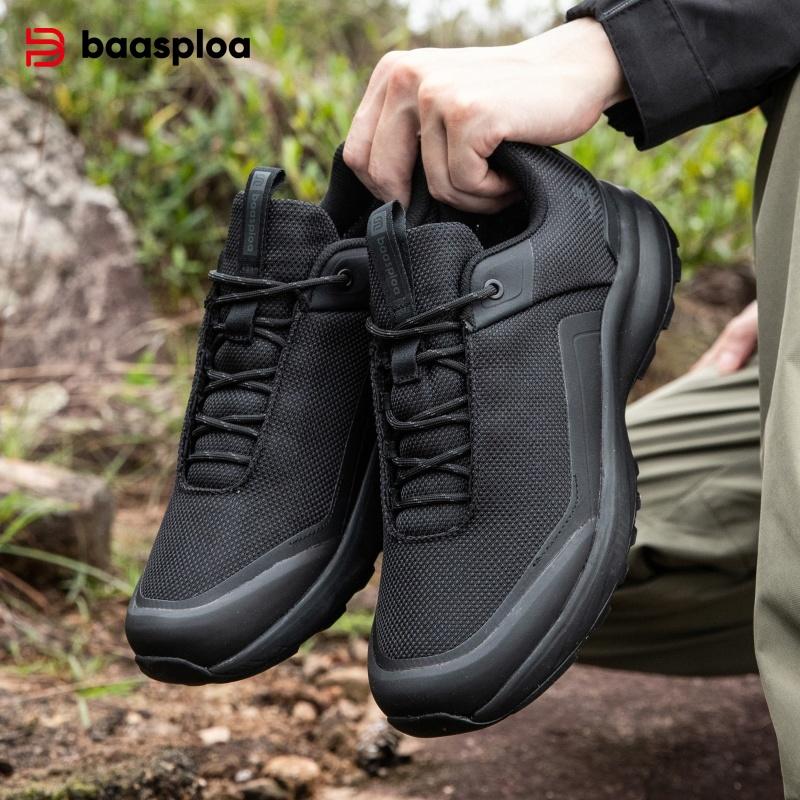 BAASPLOA Men Hiking Shoes Trekking Climbing Sneakers Non-slip Comfort Outdoor Resistant Walking Shoes Male Four Season