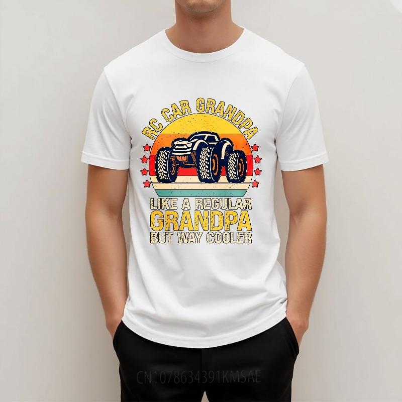 Vintage Summer Women tshirt Rc Car Grandpa Like A Regular Grandpa But Way Cooler Short Sleeve Solid Color ONeck Tshirt