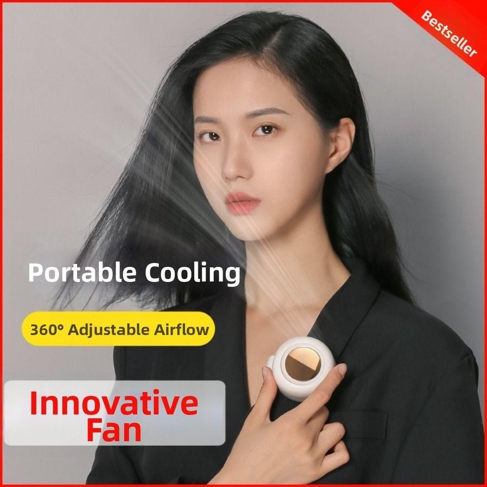 Clip On Portable Silent Fan USB Rechargeable 3-Speed Adjustable Mini Bladeless Fan Lightweight Electric Fan for Outdoor&Office