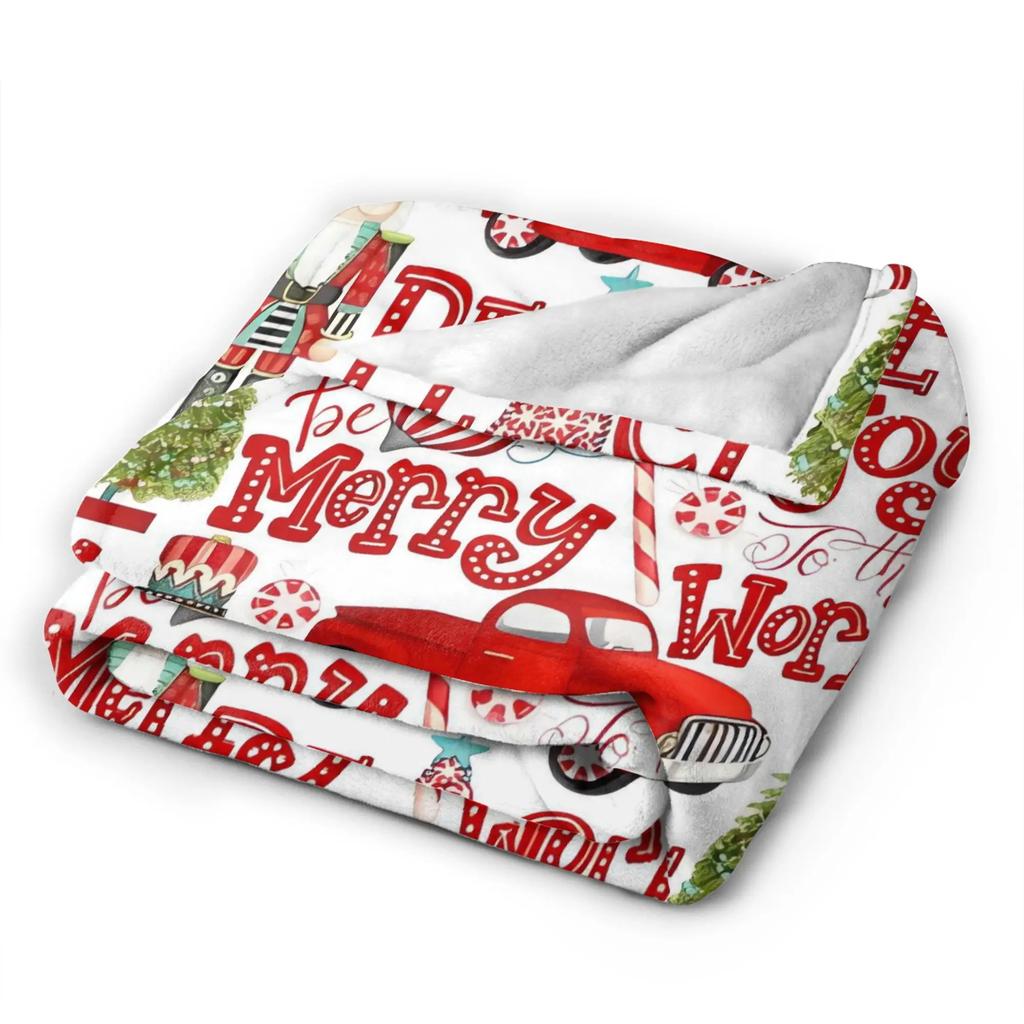 Christmas Blanket Warm Soft Street Trend Plush Bedding Throws For Outdoor Picnic Flannel Bedspread Bed Cover