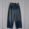 New Arrivals Open Run Women Balloon Fit Wide Low Rise Medium Blue Viscose Jeans