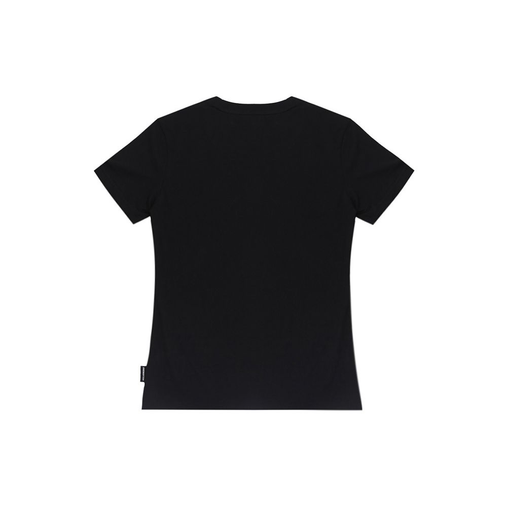 Li Ning Big Logo Breathable Cultural Fitted Straight-Cut Short Sleeve T-Shirt Women Tops Black AHSS774-1