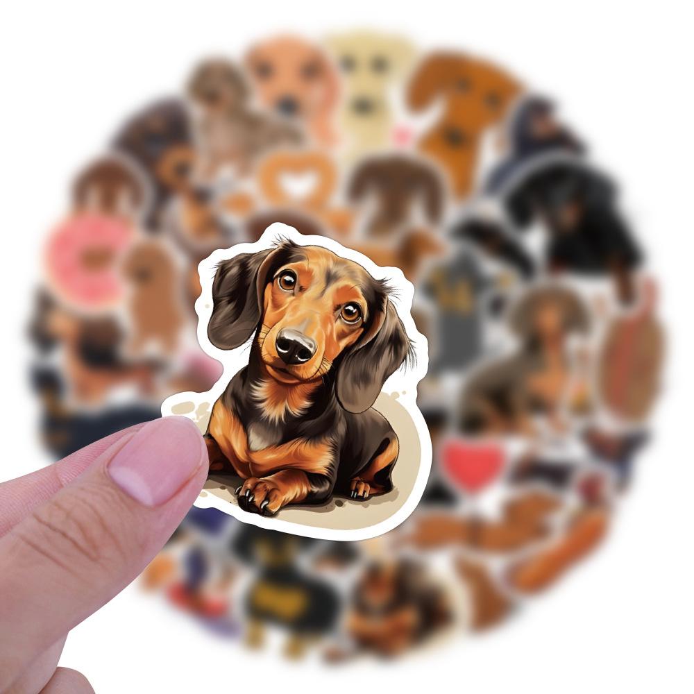 10/50pcs Cute Dachshund Stickers Animal Gaffiti Stickers for DIY Luggage Laptop Skateboard Bicycle Stickers