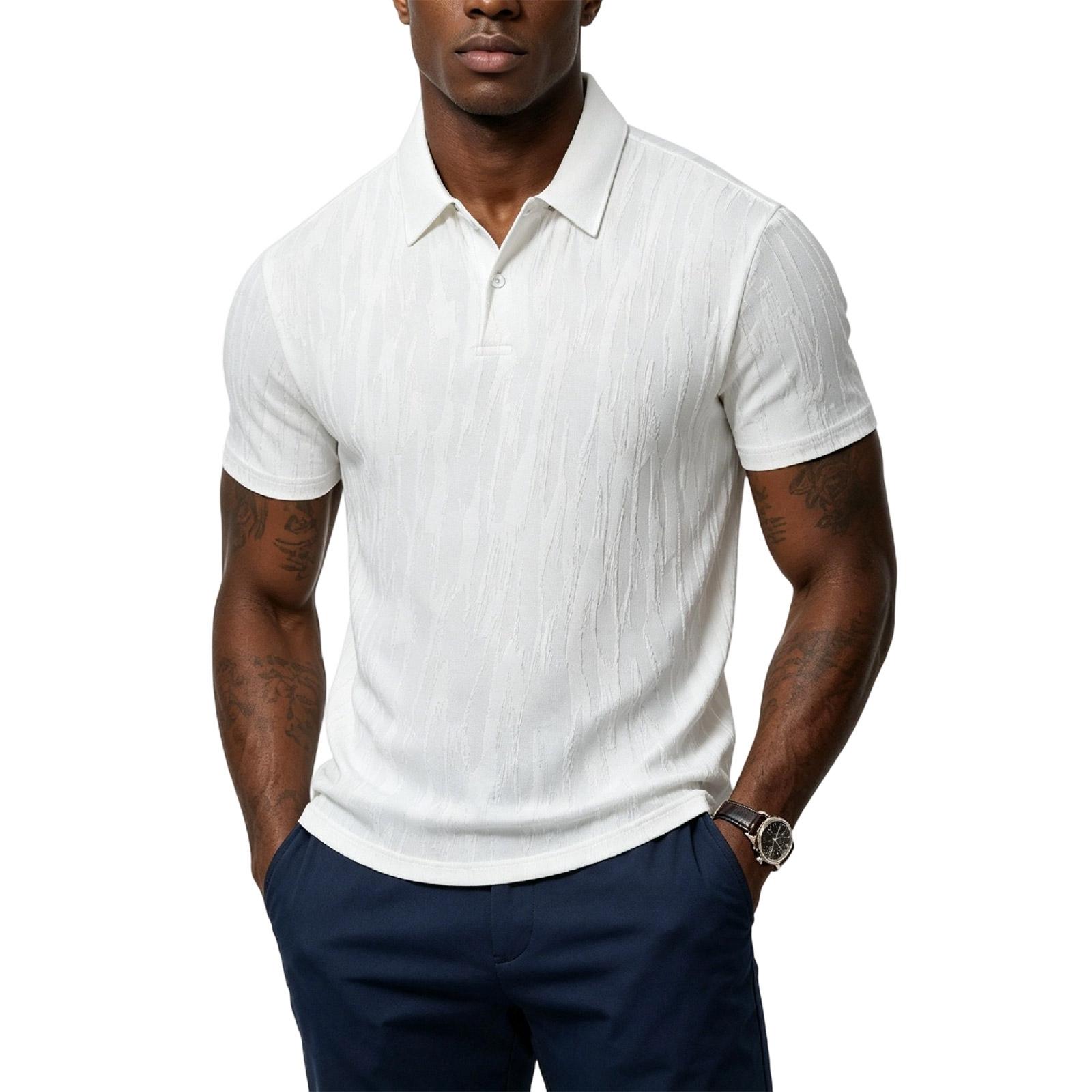 

Men s Striped Texture Quick-drying Short-sleeved T-shirt - Men s Lightweight, Breathable, Cool- Sports And Casual Top XL білий