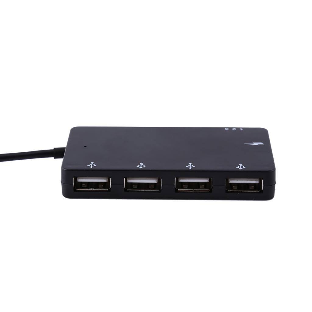 4 Port Micro USB Hub USB2.0 OTG Extension Adapter Charging Cable for Smartphone and Tablet