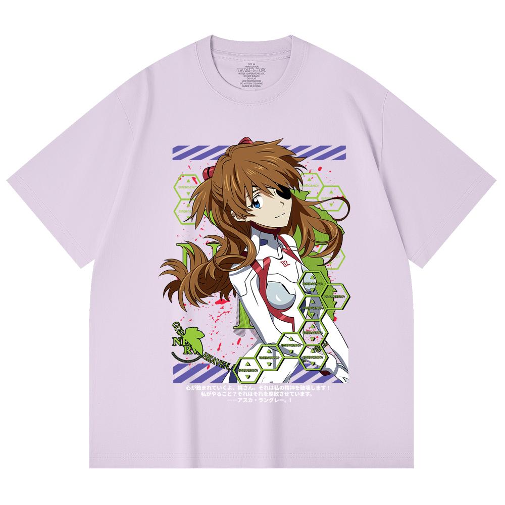 230 Gsm 100% Cotton Evangelion V4 Asuka Print Unisex Heavy Cotton T Shirt