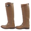 Great HERMES Knee-high boots jumping boots Kelly Buckle Leather Brown Women 35 Used