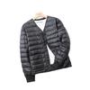 2025 down jacket men's short slim fit thickened warm and thin collarless V-neck white duck down liner jacket cotton jacket