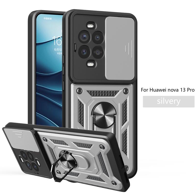 Armor Ring Stand Funda For Huawei Nova 13 Pro Nova 13 5G Case Shockproof Slide Lens Protect Phone Cover for Nova13 Nova13Pro