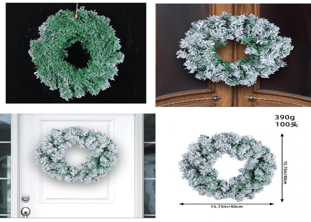 Wholesale 2023 New Christmas Wreath With Snowy Pvc Vine For Decoration In Shopping Mall And Window Display Small Medium And Large Sizes