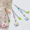 Elegant Acrylic Bead Phone Chain Phone Charm Pendant Portable Keychain Flower and Heart Leaves for Women's Fashion