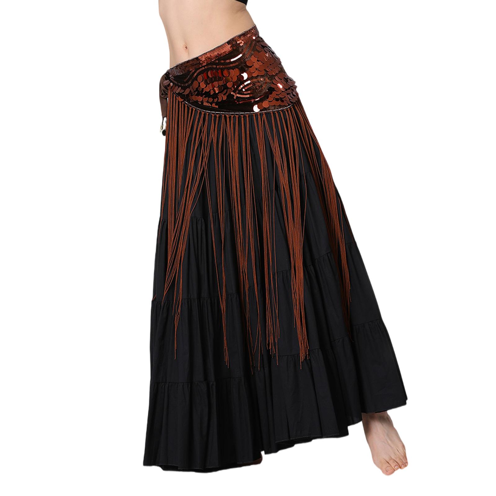 

Belly Dance Wrap Belt Waist Chain Hip Skirt Stage Performances Waist Band Belly Dancer Hip Wrap Accessory for Folk Dance кавовий