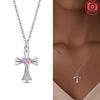 Copper Necklaces Authentic Rose Gold Plated Pink Zirconium Cupid Necklaces Cross Firefly Womens Jewellery Accessory Fine Gift
