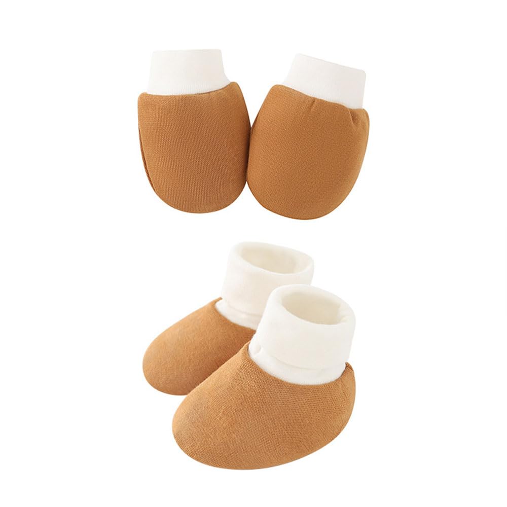 Set Baby Warm 3-Piece Gloves, Socks, Hat, Newborn, Cotton, Anti-Scratch, Toddler,