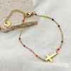 Sleek European & American Stainless Steel Cross Drop Oil Bracelet - Women's Fashion Jewelry Hot Seller