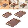 Wood Serving Tray with Metal Handles Wood Plate Tea Tray Snack Tray for Bathroom Table Centerpieces Counter Home Tea Coffee