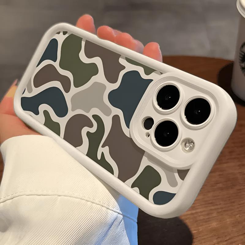 Dual Tone Camo Green Gray Fashion Phone Case For iPhone 17 16 17E 16E 15 14 13 12 11 Pro Max Plus Air