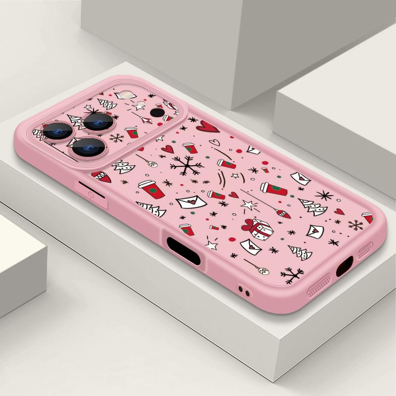 Shockproof Soft TPU Silicone Phone Cover Funda For iPhone 17 Air 16e 16 15 14 Pro Max 13 17 Pro Max 17 Pro 17 Christmas Gift Pattern Case