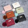 Ladies short purse   diamond embroidered iron hanging hair ball coin purse card leisure foreign trade package