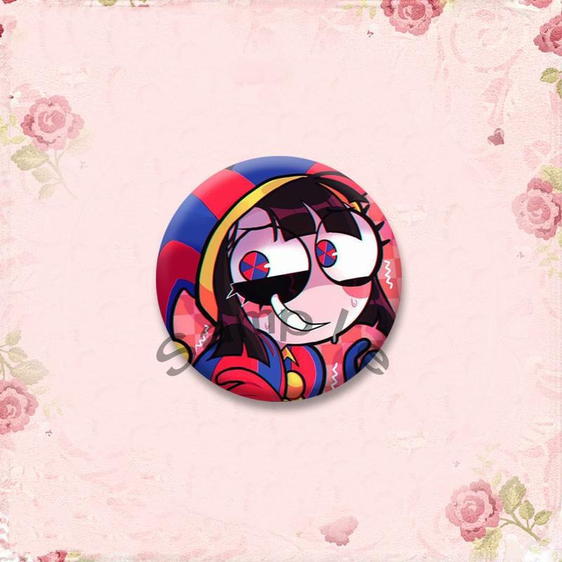 Anime Role Jax Gangle Ragatha Round Brooch Cartoon Figure Lapel Badges Custom Soft Button Pin Bag Jewelry Accessories XMAS Gifts