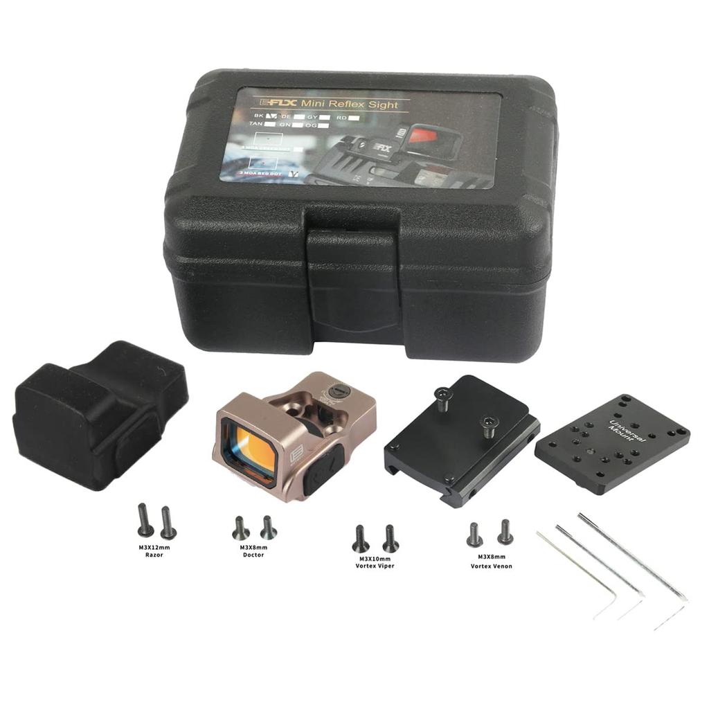 ZZ ET EFLX Type Replica Mini Red Dot Sight with 20mm Rail and Universal Mount for Glock (DE)