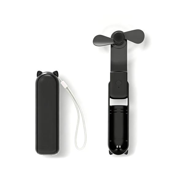 Mini Portable Fan Foldable Rechargeable Handheld Fan with 3 Speeds Low Noise Fan with Lanyard Fun Summer Gift for Travel Office Outdoor