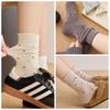Women's Fall Ballet-Style Polka Dot Mid-Calf Cotton Scrunch Socks with Rolled Edge
