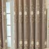 Luxury European Double-Layer Jacquard Blackout Curtains for Living Room or Bedroom - Soft Gauze Texture, Floor-to-Ceiling Design.