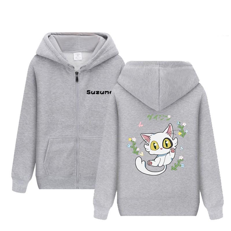 Oversized Zip-Up Hoodie Women Men Anime