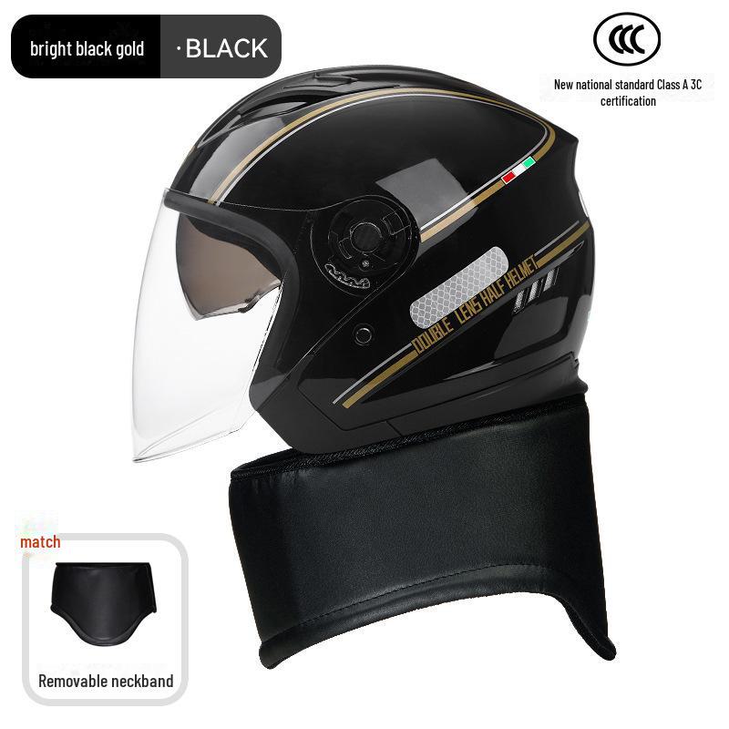 BYB A-Class 3C Certified Universal Helmet with Anti-Fog Dual Lens for Motorcycle/Electric Vehicle (Four Seasons).