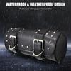 Motorcycle Tool Bag, PU Leather Motorcycle Fork Bag Saddlebag with Adjustable Straps, Handlebar Bag Storage Tool Bag