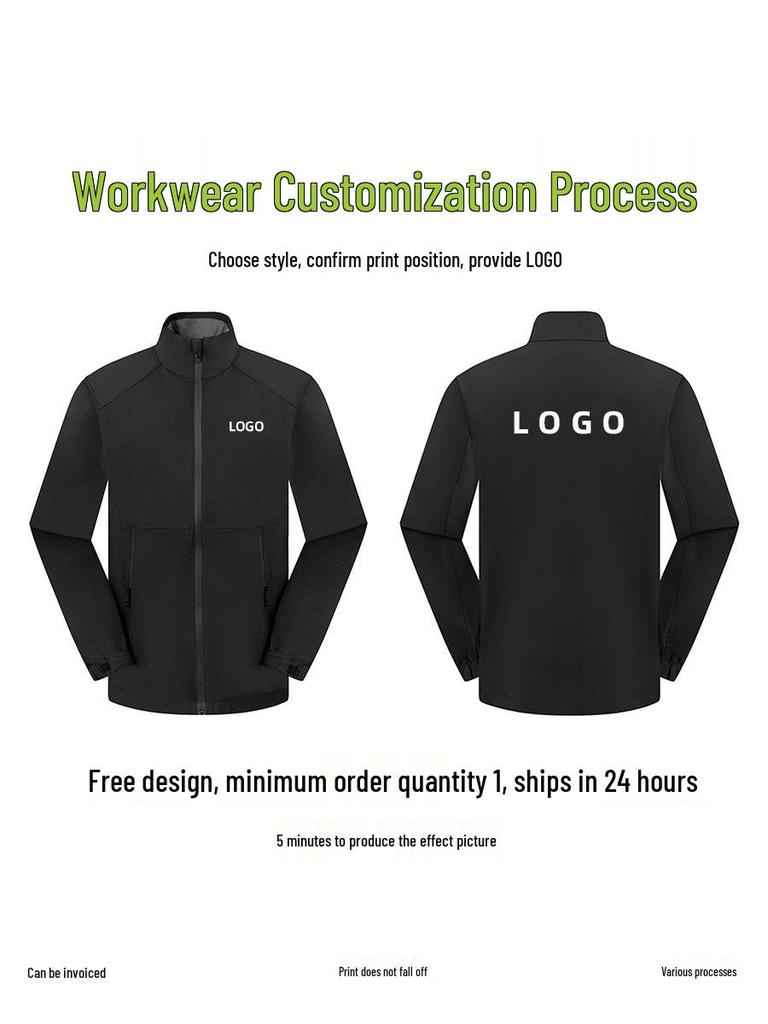 Unisex Waterproof Windproof Stand Collar Jacket - Business Casual, Spring/Fall Wear