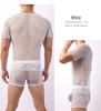 Herren Transparentes Netz-Fischnetz-T-Shirt - Verführerisches Hohlmuster
