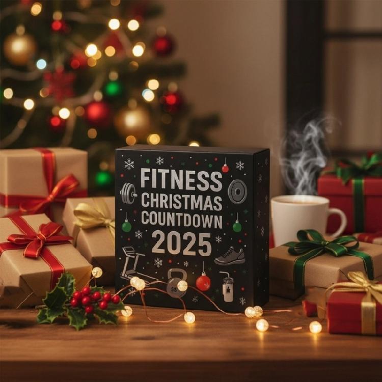 Contemporary Workout Themed Holiday Calendar Clear Acrylic Storage Container For Festival Fitness Surprises
