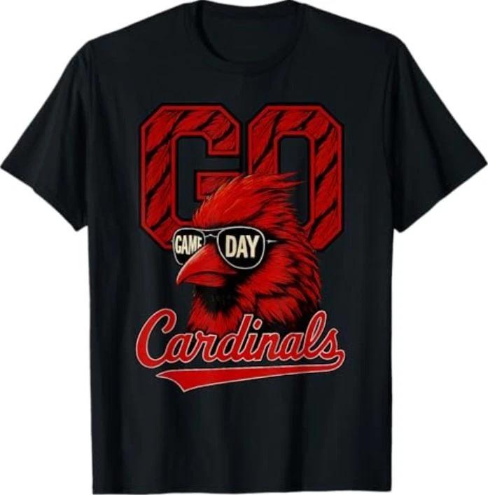 Retro Go Cardinals Game Day Gifts for Men Women 100% Cotton T-shirt Mens Tees Top