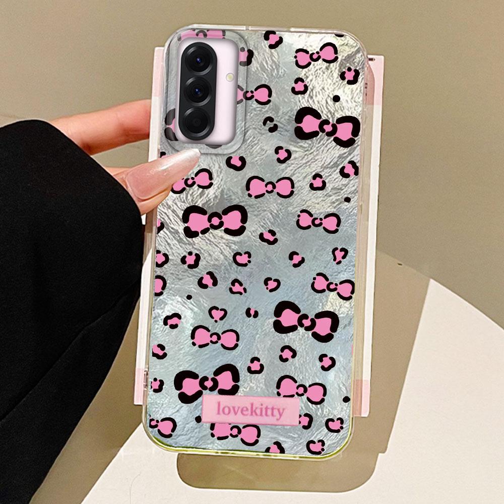 Retro Pink Leopard Glacier Texture Phone Case for Samsung Galaxy A55 A56 A36 A26 A16 A53 A06 A14 A24 A34 A54 A15 A25 A35 Cover