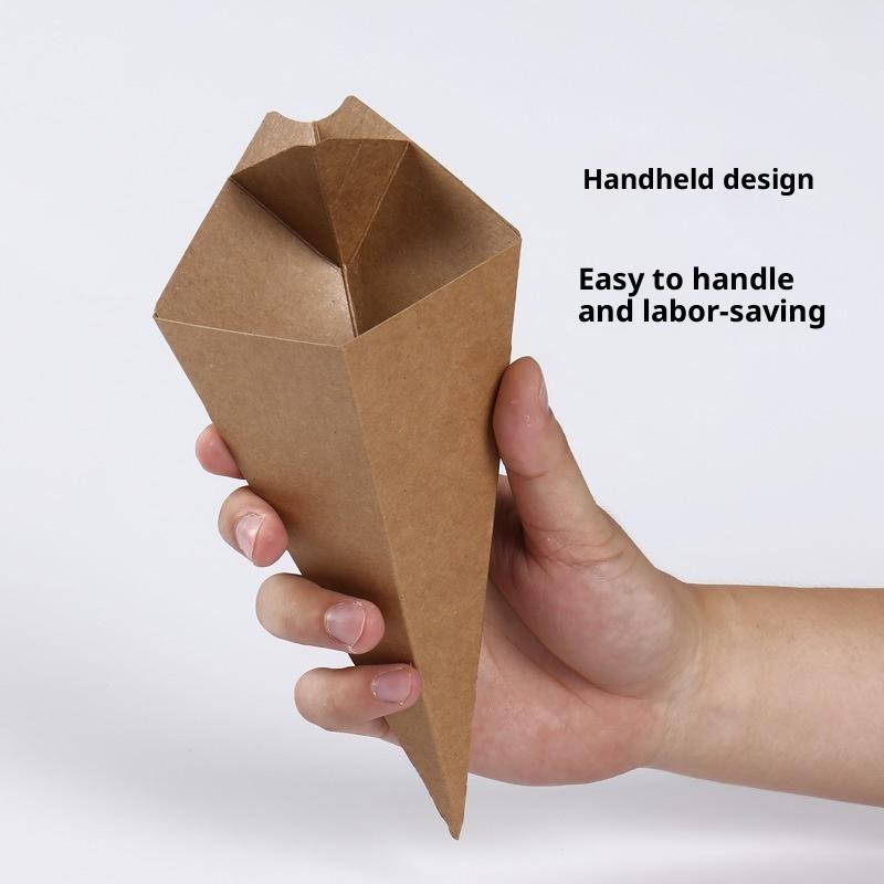 50Pcs French Fries Box Cone Chips Ketchup Cup Fast Food Restaurant Take-Out Disposable Food Paper Package