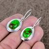 Copper Green Turquoise Gemstone 925 Sterling Silver Jewelry Earring 1.58" KKG-652
