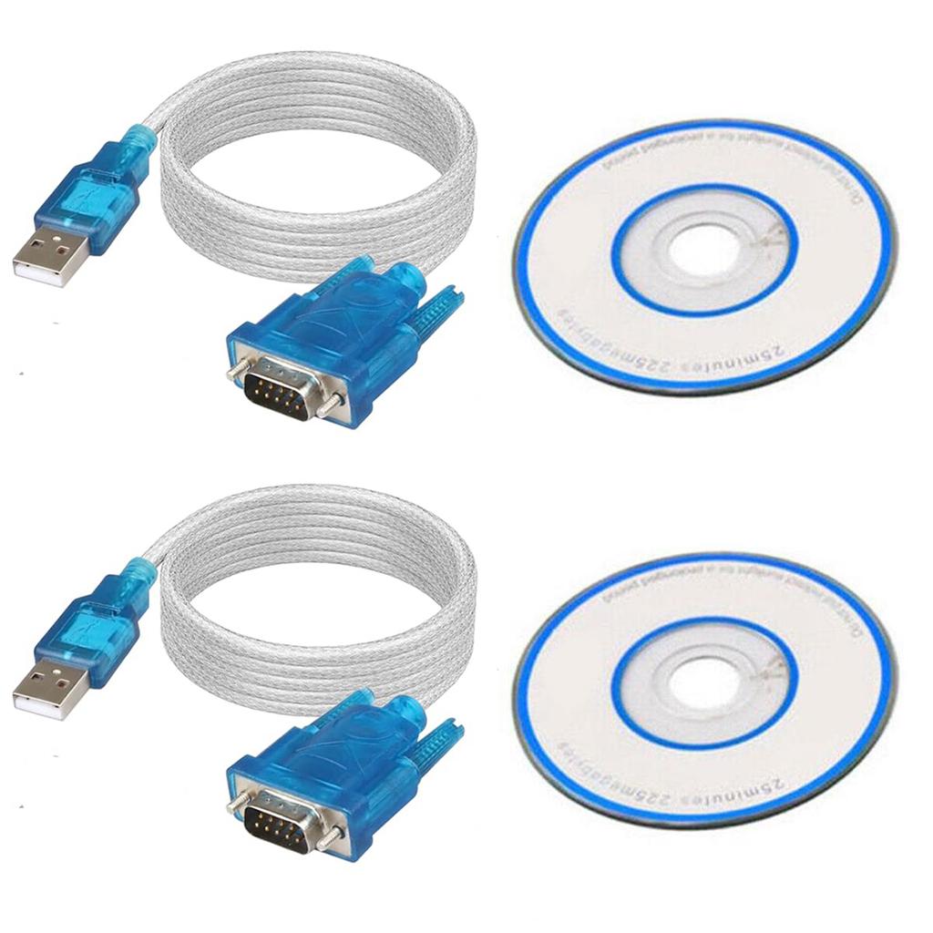 1/2Packs USB 2.0 to RS232 COM Port Serial Port 9 Pin DB9 Cable Adapter Convertor With Female Adapter With CD For Windows 10/7/8