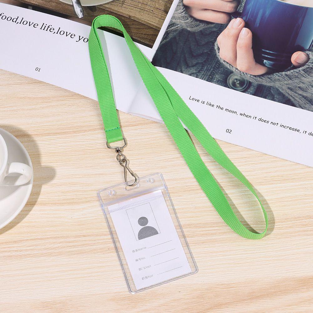 Solid Color ID Card Holder Protective Sleeve Badge Protective Case Colorful Waterproof ID Badge Cruise Lanyard Office Supplies