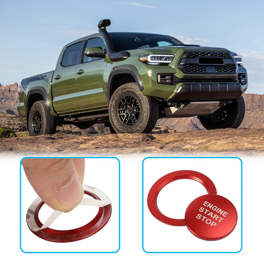TOMALL Aluminum Engine Start Stop Push Button Cover Trim Compatible with Toyota Tacoma Corolla RAV4 Camry Prius Avalon Mirai Engine Ignition Button