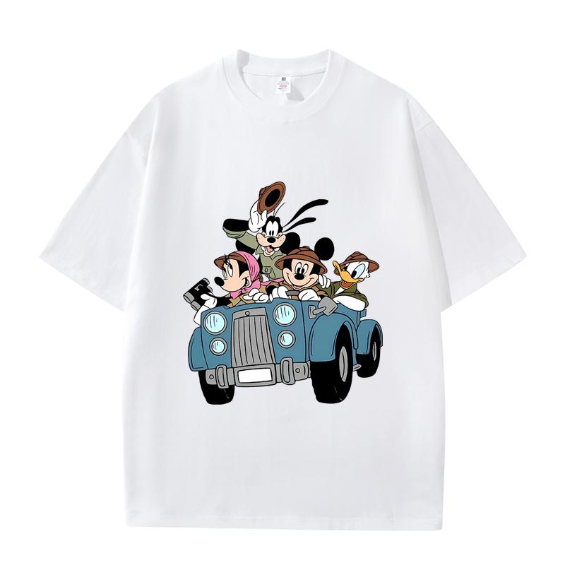 D06-101 MINISO 2026 Summer High-quality Printed Pure Cotton Shoulder Style Men's and Women's Round Neck Short Sleeved Couple T-shirt