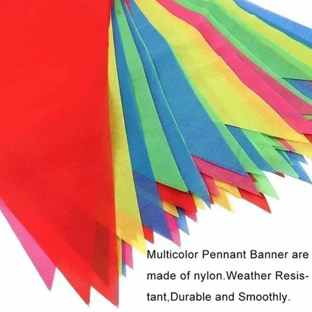 10Pcs Flag String Colorful Banner Decoration Hanging Pennant Decor 50M Length for Outoor