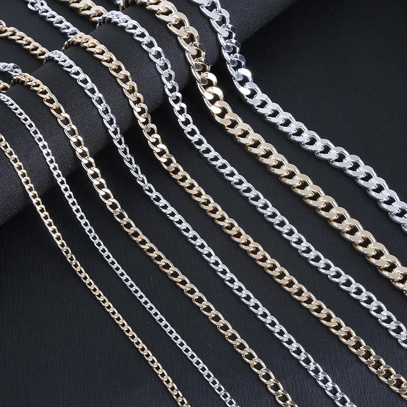 Rhodium/Gold/Aluminum Plated Necklace Chains Brass Bulk for DIY Jewelry Making Materials 4 Size For Selection