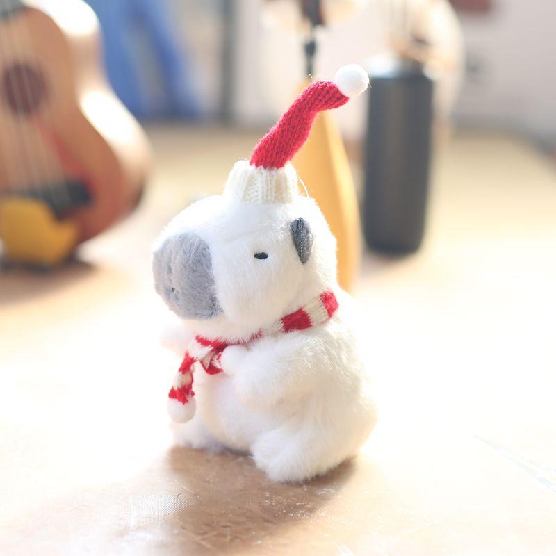 Cute Christmas Kabibala Pendant Plush Toy Doll Capybara Bag Hanging Ornament Keychain Doll