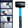 Professional Anti Shock Rubber Hammer Mallets For Floor Tiling Projects Featuring 1000g Weighted Head And Nonslip Handle