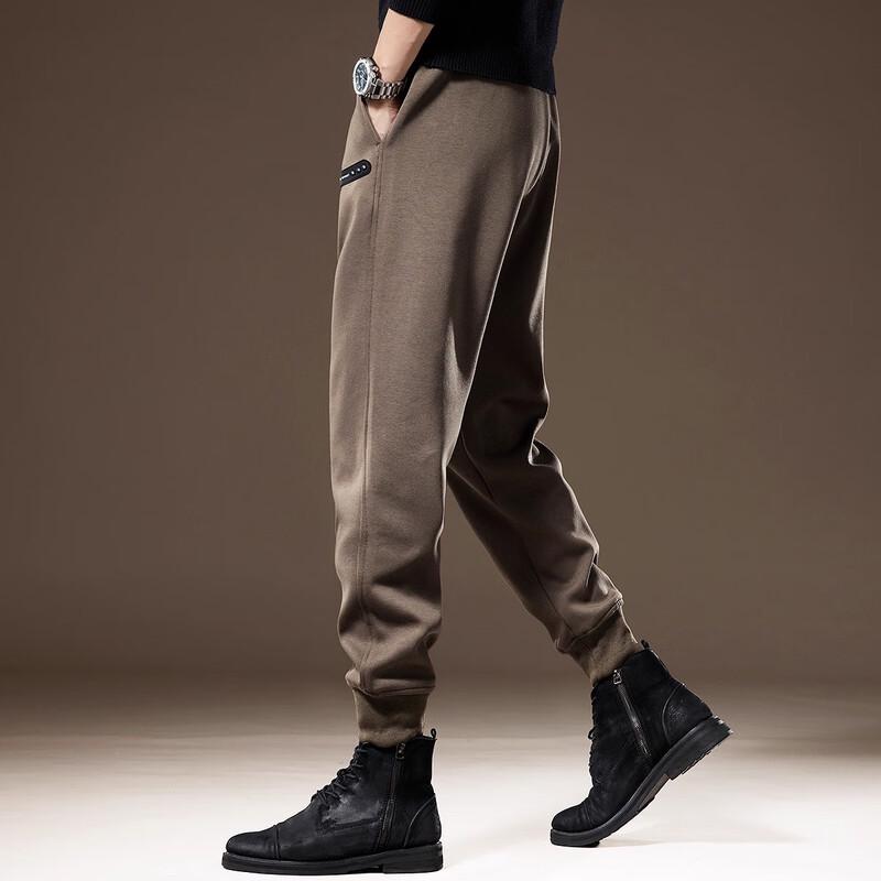 Men's American Retro Fleece Lined Knit Sweatpants