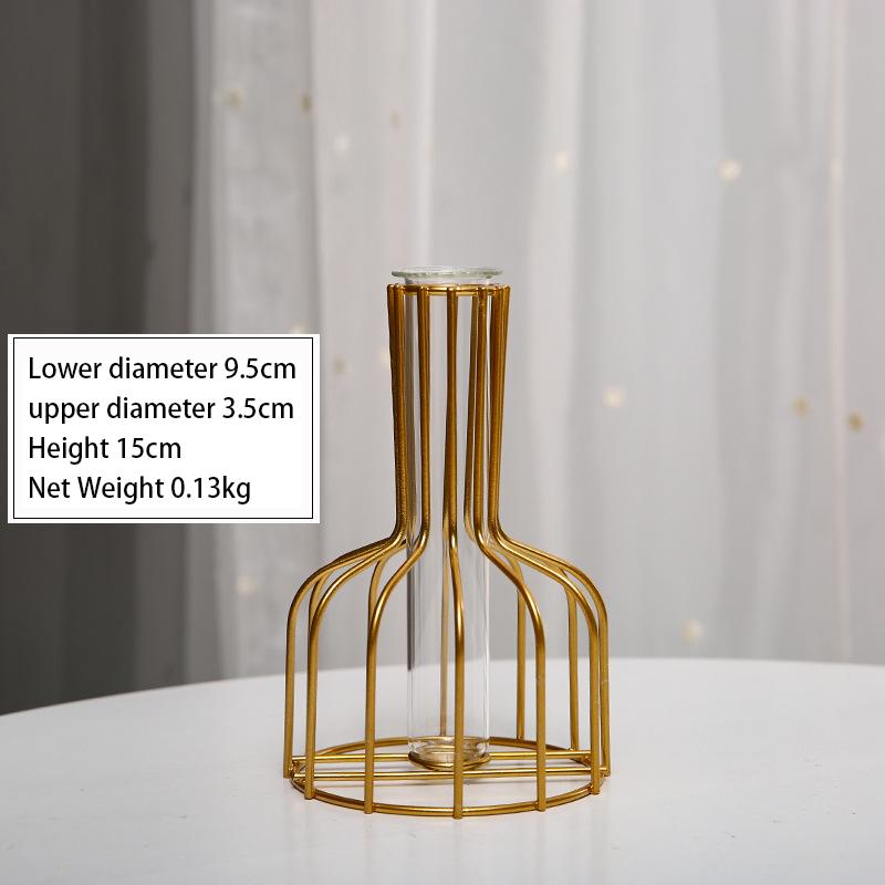 

Nordic Gold Vase Гидропонные украшения для дома Современные стеклянные горшочки для сухих цветов Орнамент Маленькие вазы Декор для комнаты Аксессуары для интерьера